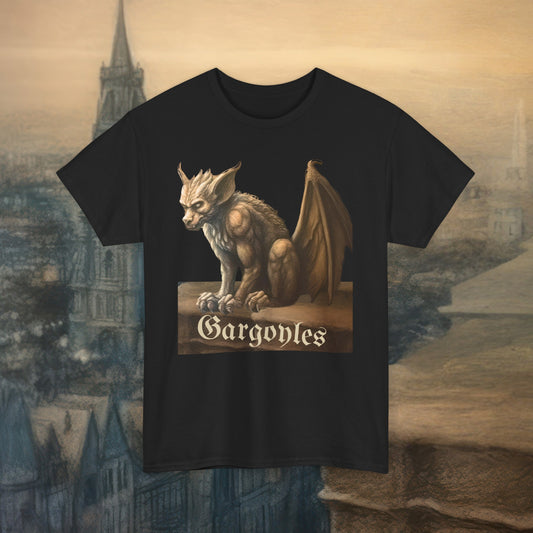 Retro Gargoyle Shirt, Gargoyle T-Shirt Gothic Apparel Gift for Horror Fan, Dark Fashion Retro Tee