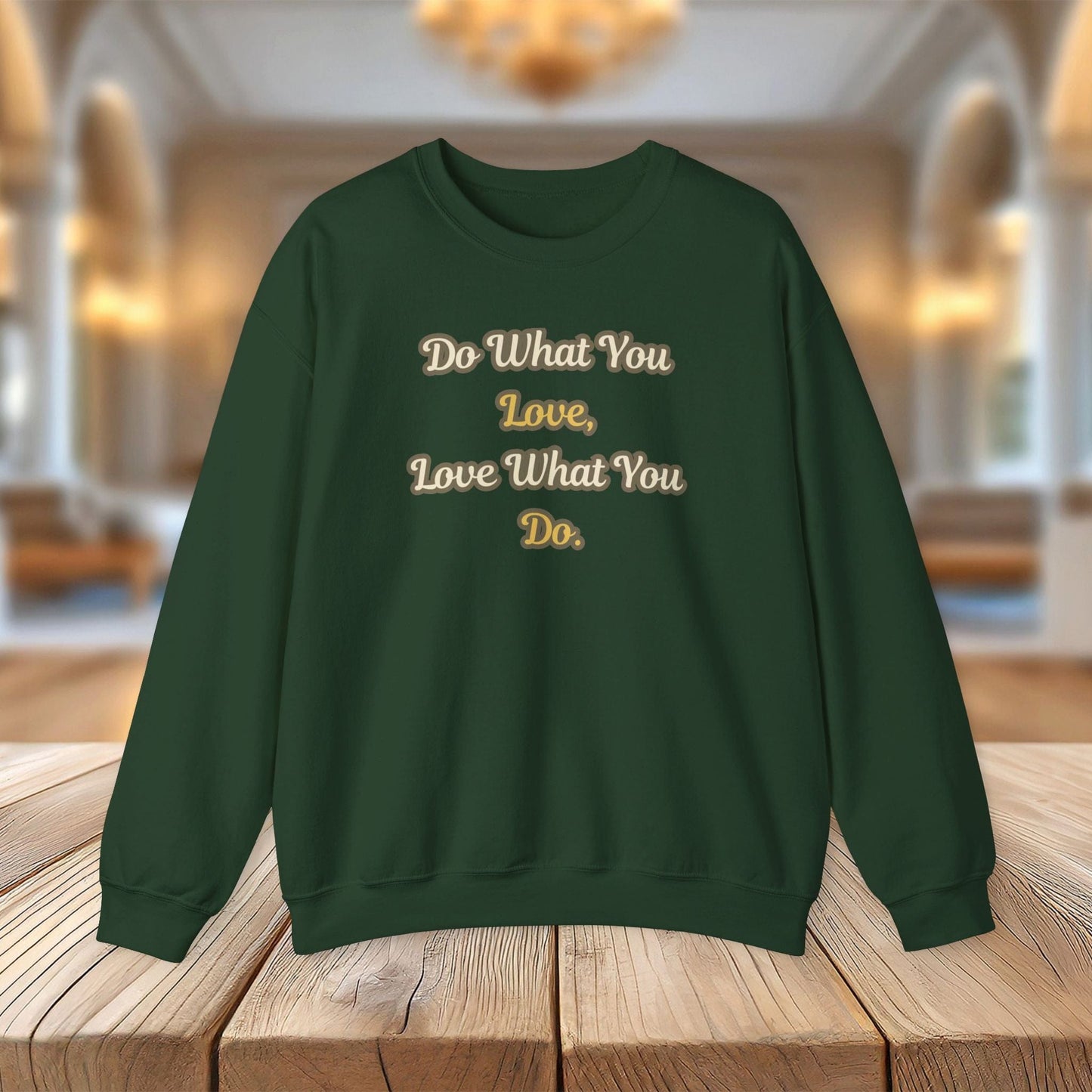 Printify Sweatshirt Forest Green / S Motivational Crewneck Sweatshirt - Success is a journey, not a destination