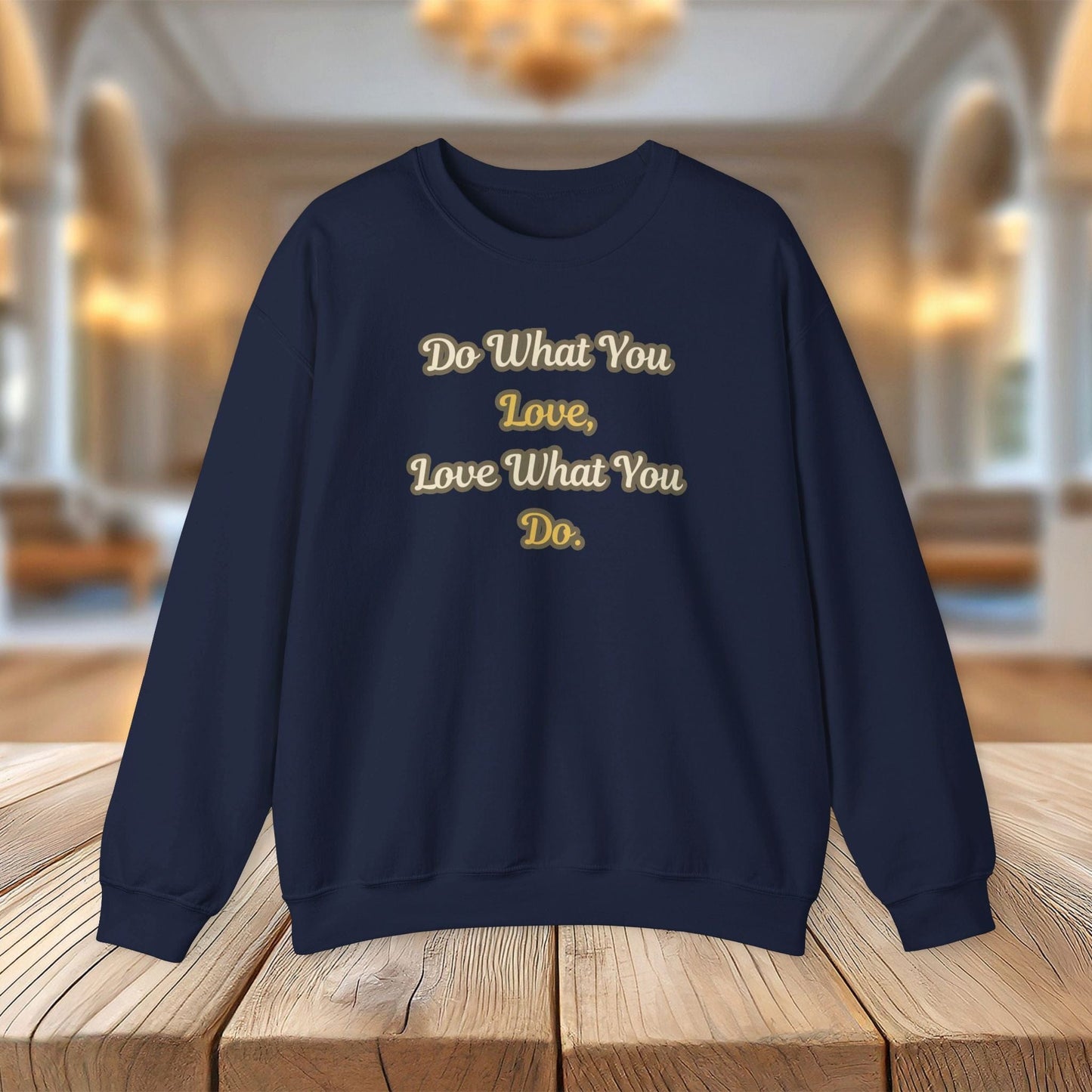 Printify Sweatshirt Navy / S Motivational Crewneck Sweatshirt - Success is a journey, not a destination