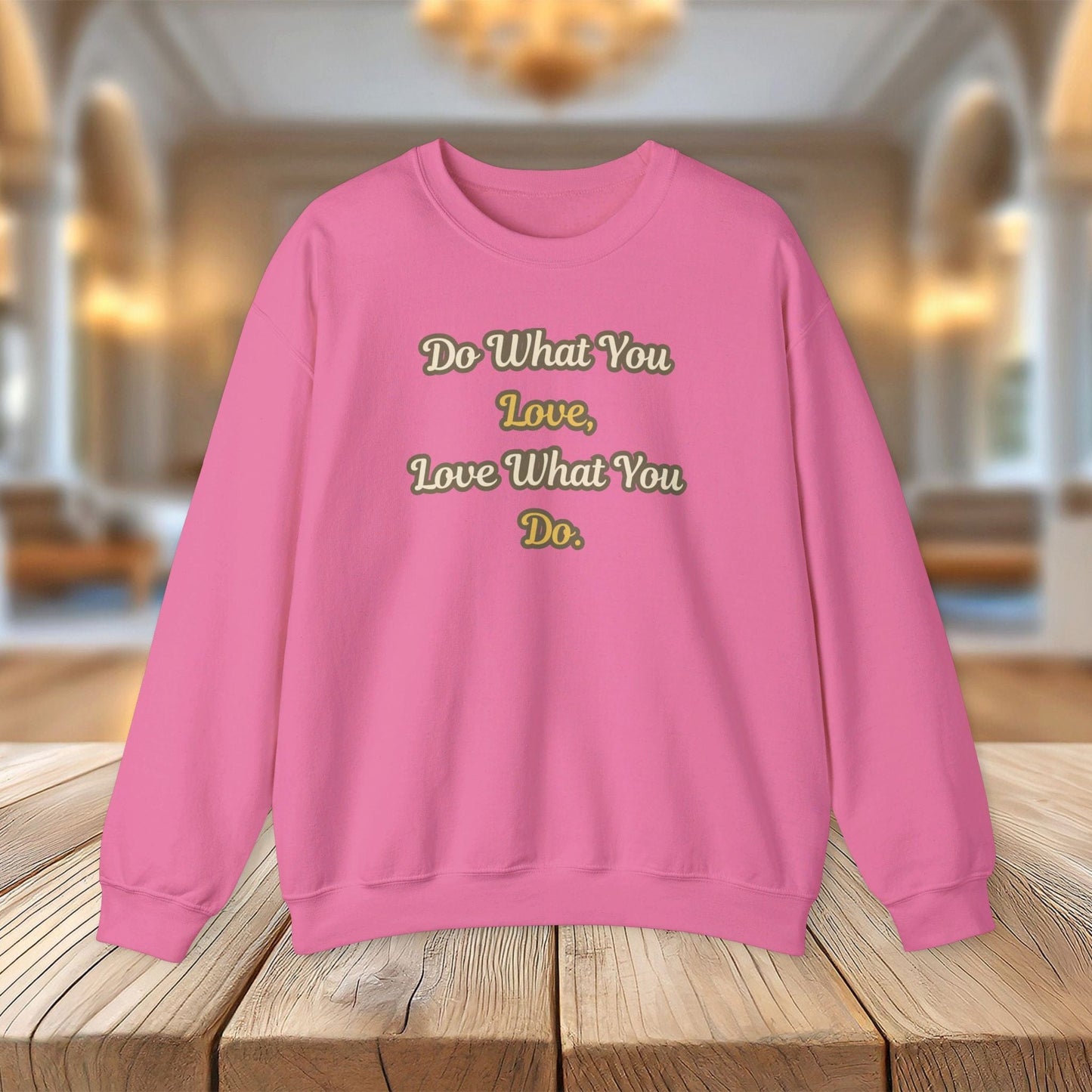 Printify Sweatshirt Safety Pink / S Motivational Crewneck Sweatshirt - Success is a journey, not a destination