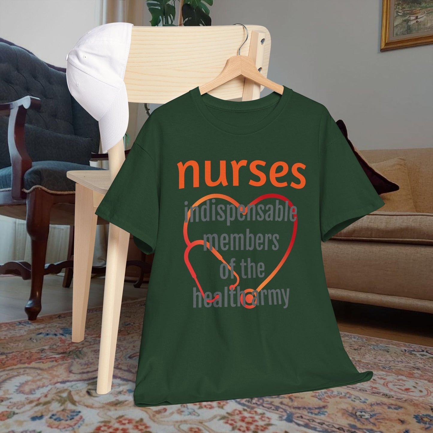 Printify T-Shirt Forest Green / S Nurse Cotton Tee - Ideal Gift for Health Army