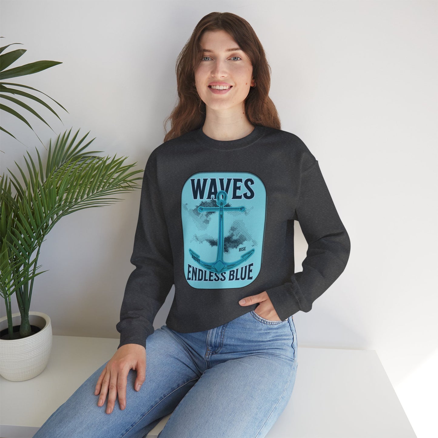 Ocean Waves Crewneck Sweatshirt 