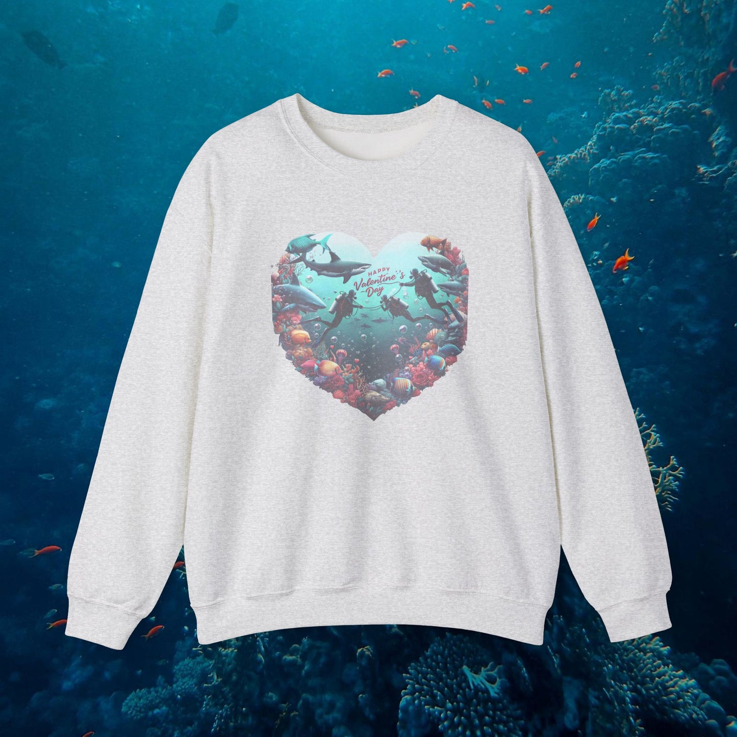 Valentine Day Scuba Diver Sweatshirt