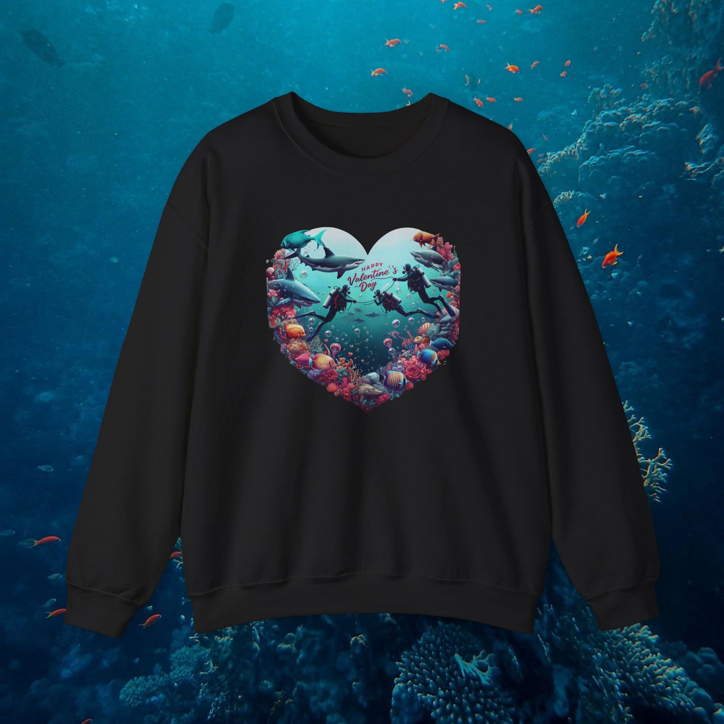 Valentine Day Scuba Diver Sweatshirt