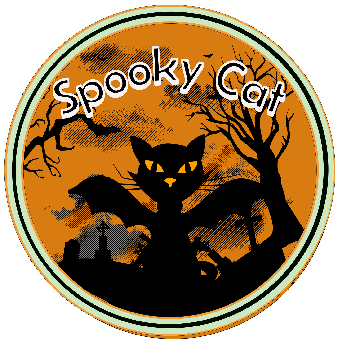 Spooky Cat Halloween T-Shirt