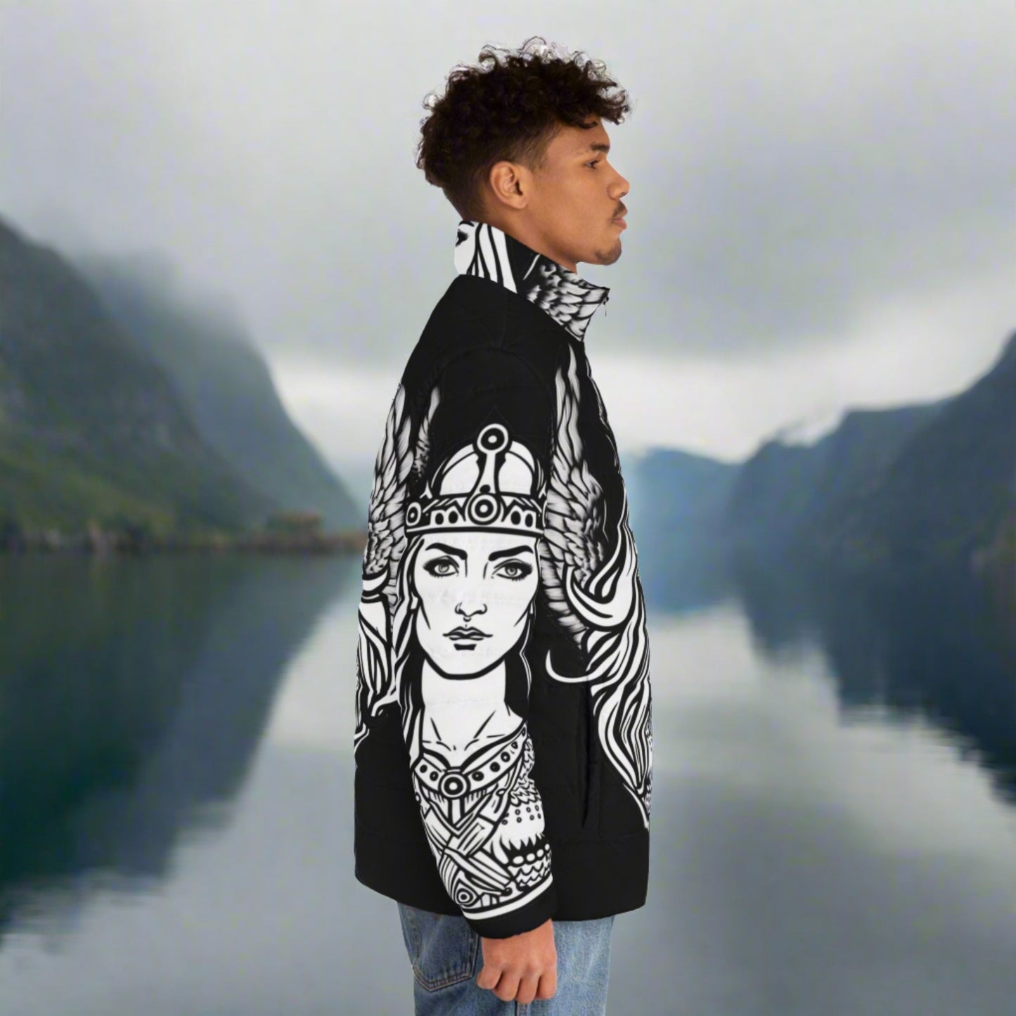 Viking Valkyrie Puffer Jacket | Norse Myth Winter Jacket Gift