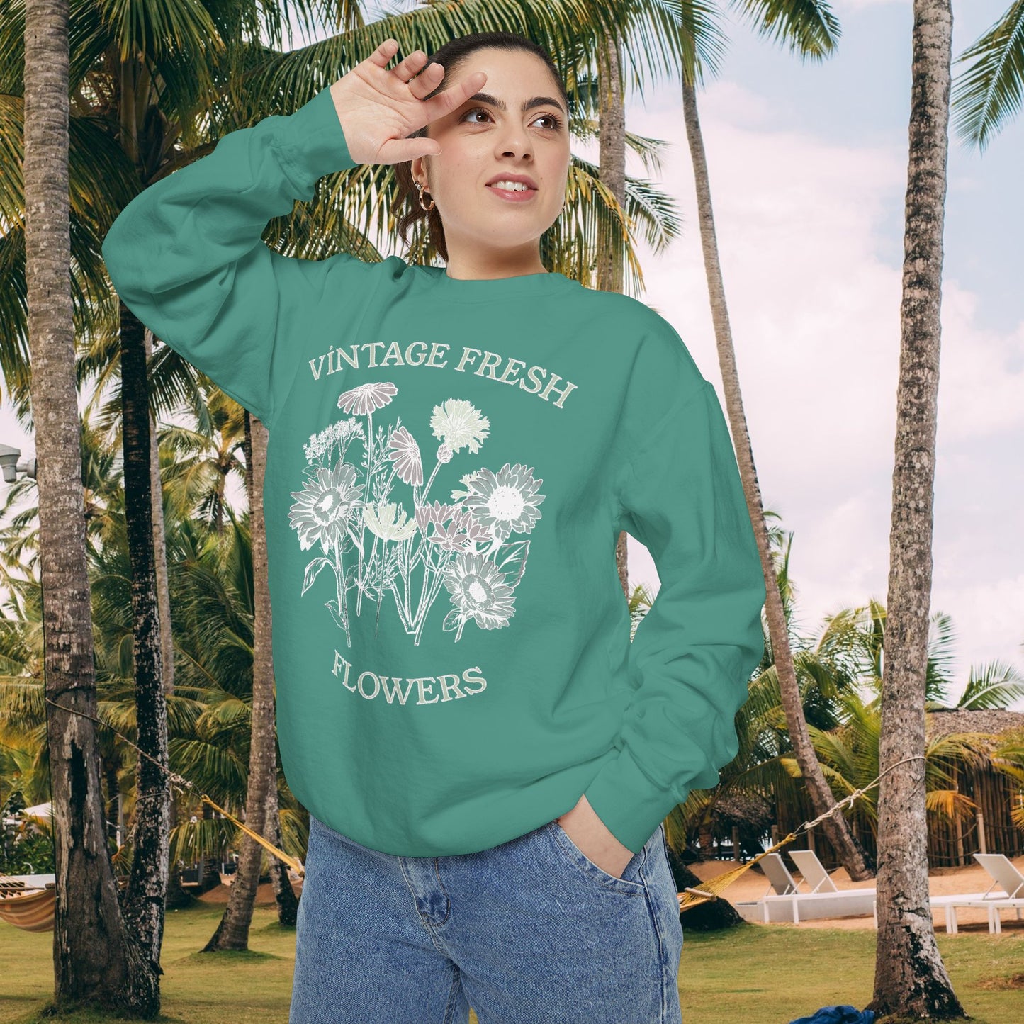 Vintage Fresh Flower Sweatshirt