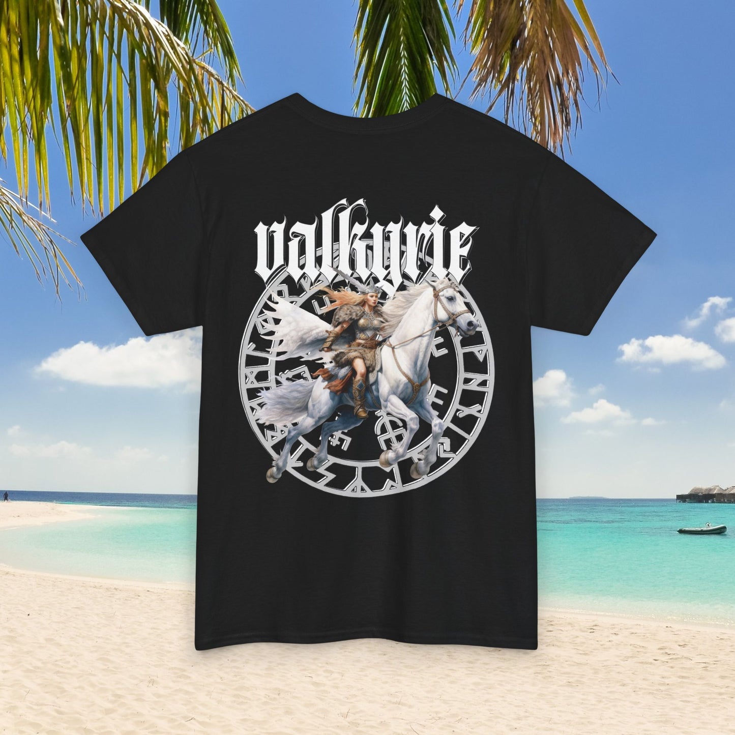 Retro Valkyrie Shirt / Black, is ideal Gift for Viking Lover, Valkyrie Norse Mythology T-Shirt with Eye-Catching Back Print