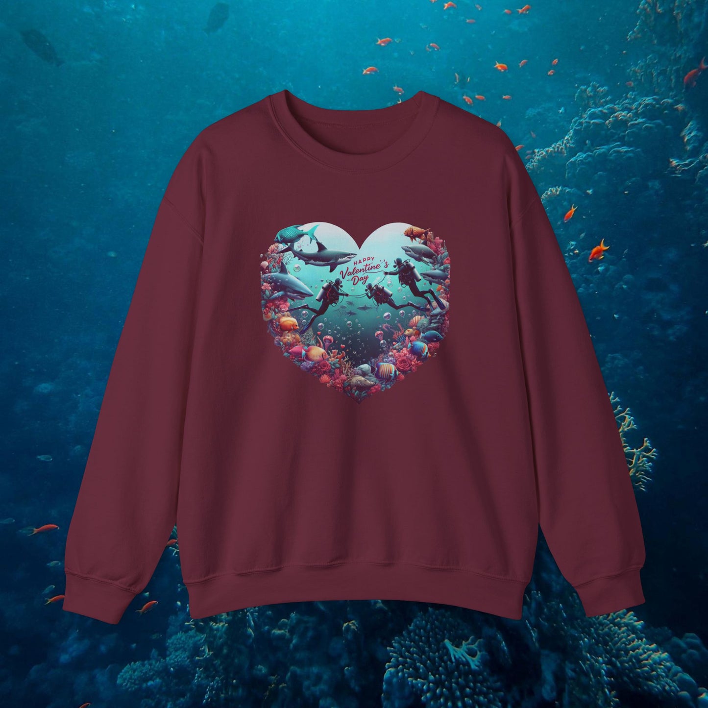 Valentine Day Scuba Diver Sweatshirt