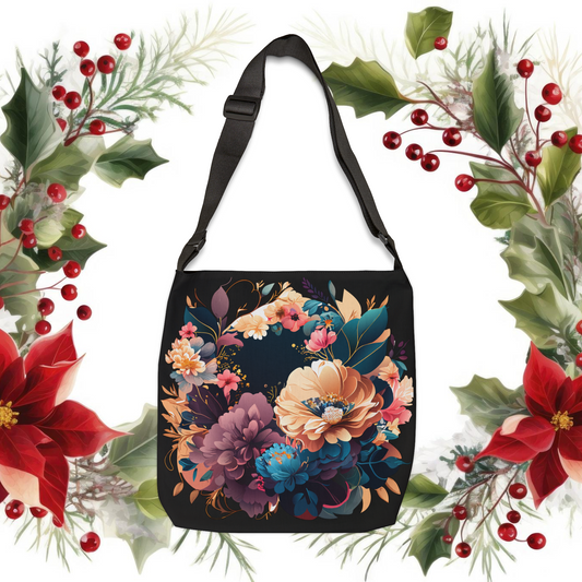 Boho Floral Adjustable Tote Bag