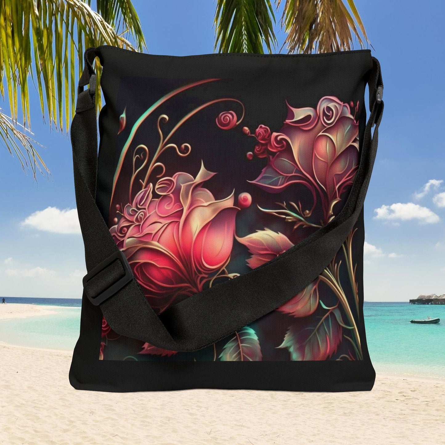 Printify Bags Adjustable Tote Bag - Versatile Floral Gift Idea for Her and Him