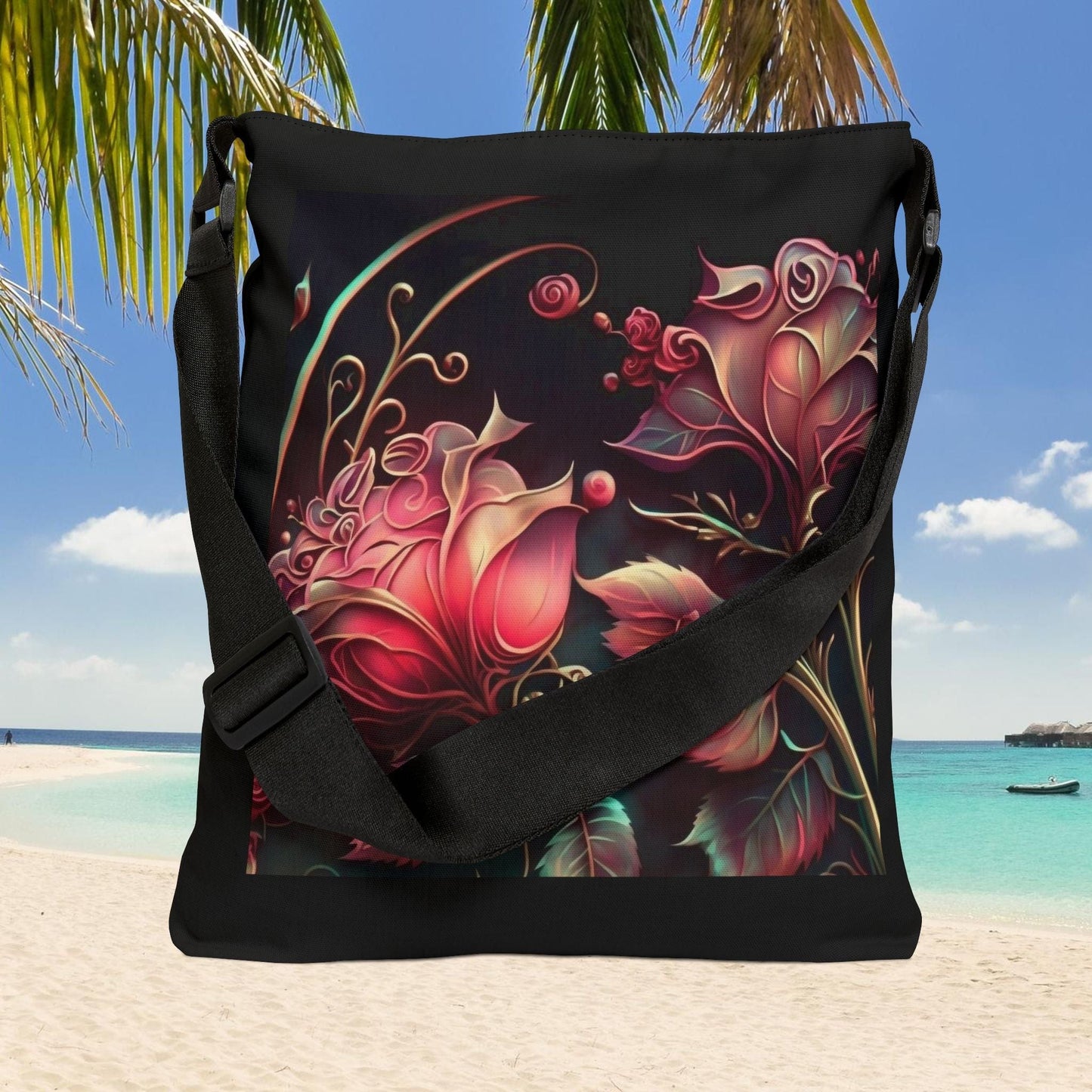 Printify Bags Adjustable Tote Bag - Versatile Floral Gift Idea for Her and Him