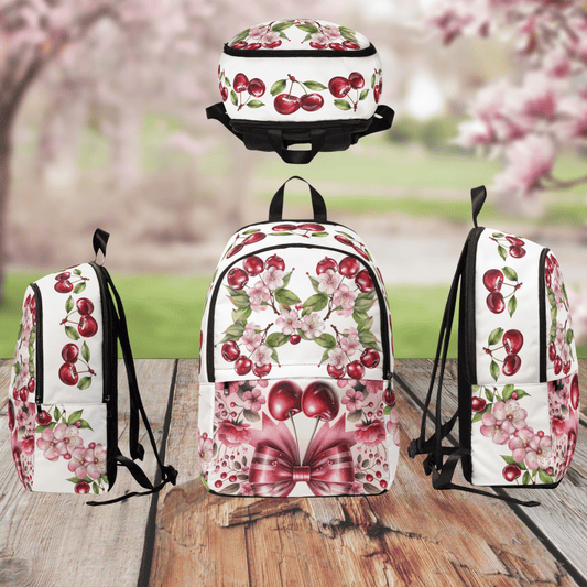 Printify Bags One size Cherry Unisex Backpack - School Bag | Stylish Fabric Daypack for Men and Women