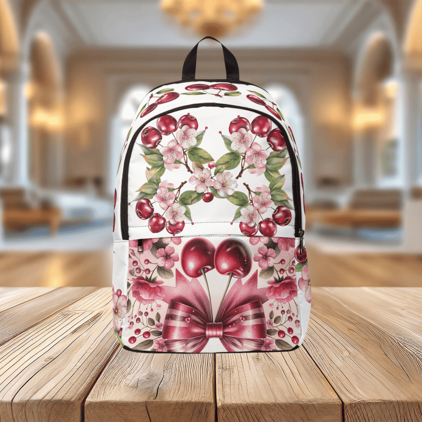 Printify Bags One size Cherry Unisex Backpack - School Bag | Stylish Fabric Daypack for Men and Women