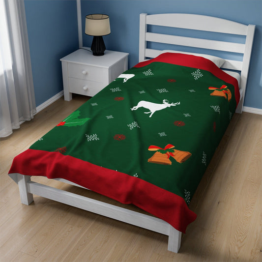 Printify Blanket Elegant Deer Velveteen Plush Blanket, Perfect Present for Every Celebration