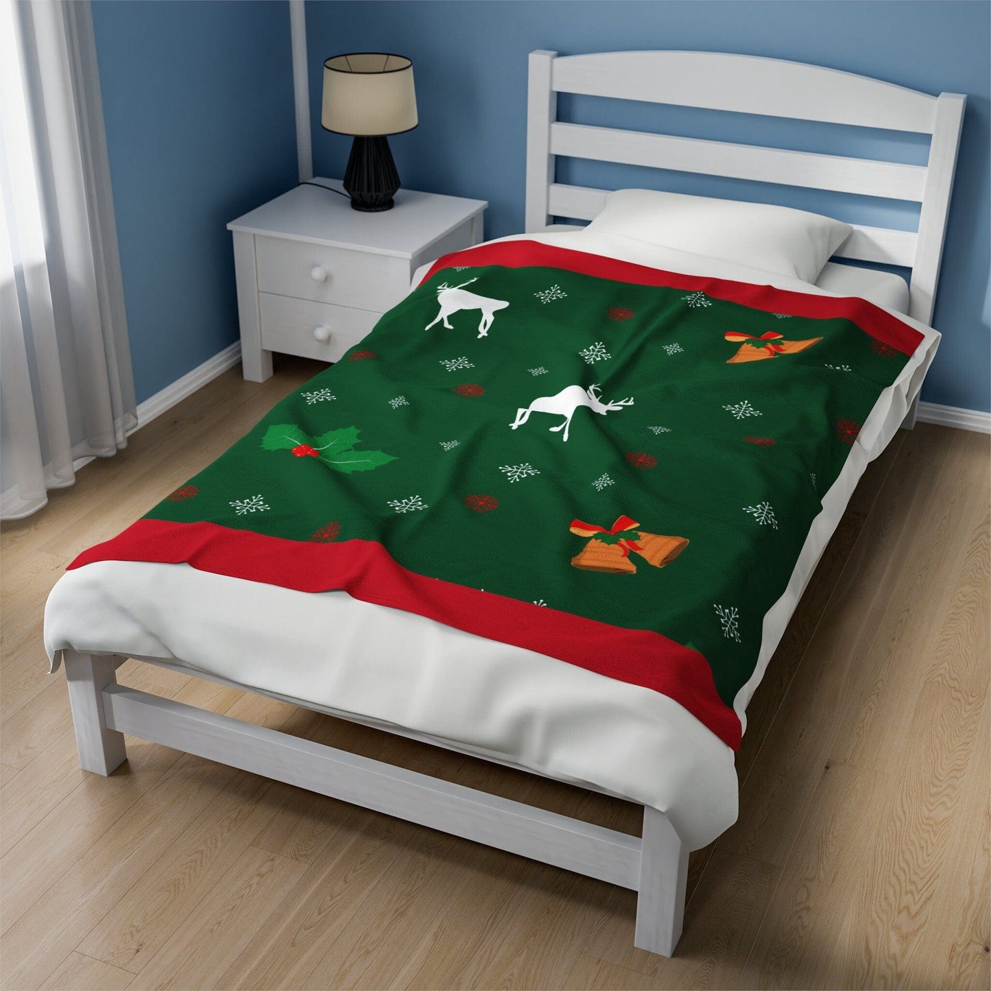 Printify Blanket Elegant Deer Velveteen Plush Blanket, Perfect Present for Every Celebration