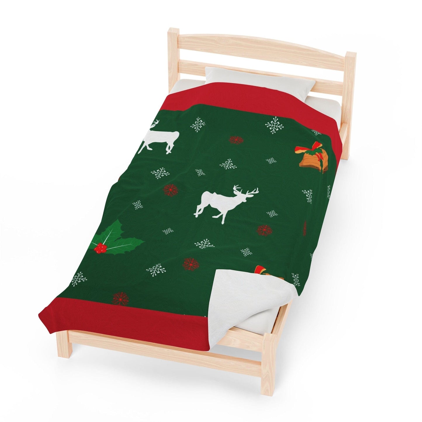 Printify Blanket Elegant Deer Velveteen Plush Blanket, Perfect Present for Every Celebration