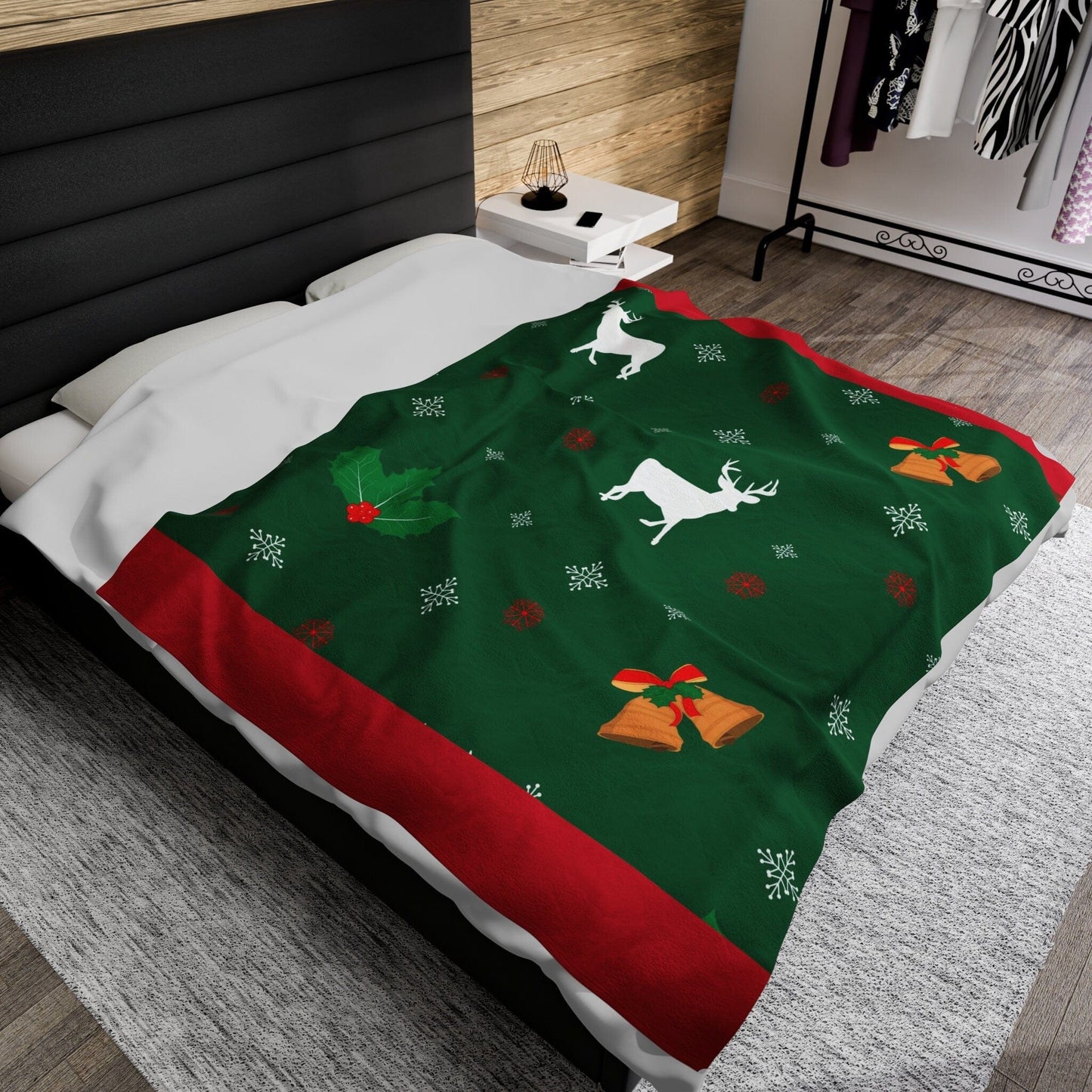 Printify Blanket Elegant Deer Velveteen Plush Blanket, Perfect Present for Every Celebration