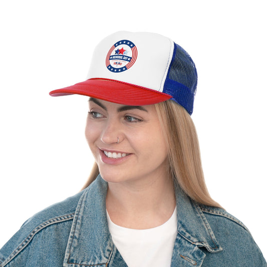 Printify Hats Blue/Red / One size Memorial Day Trucker Caps - Patriotic Headwear for the Holiday