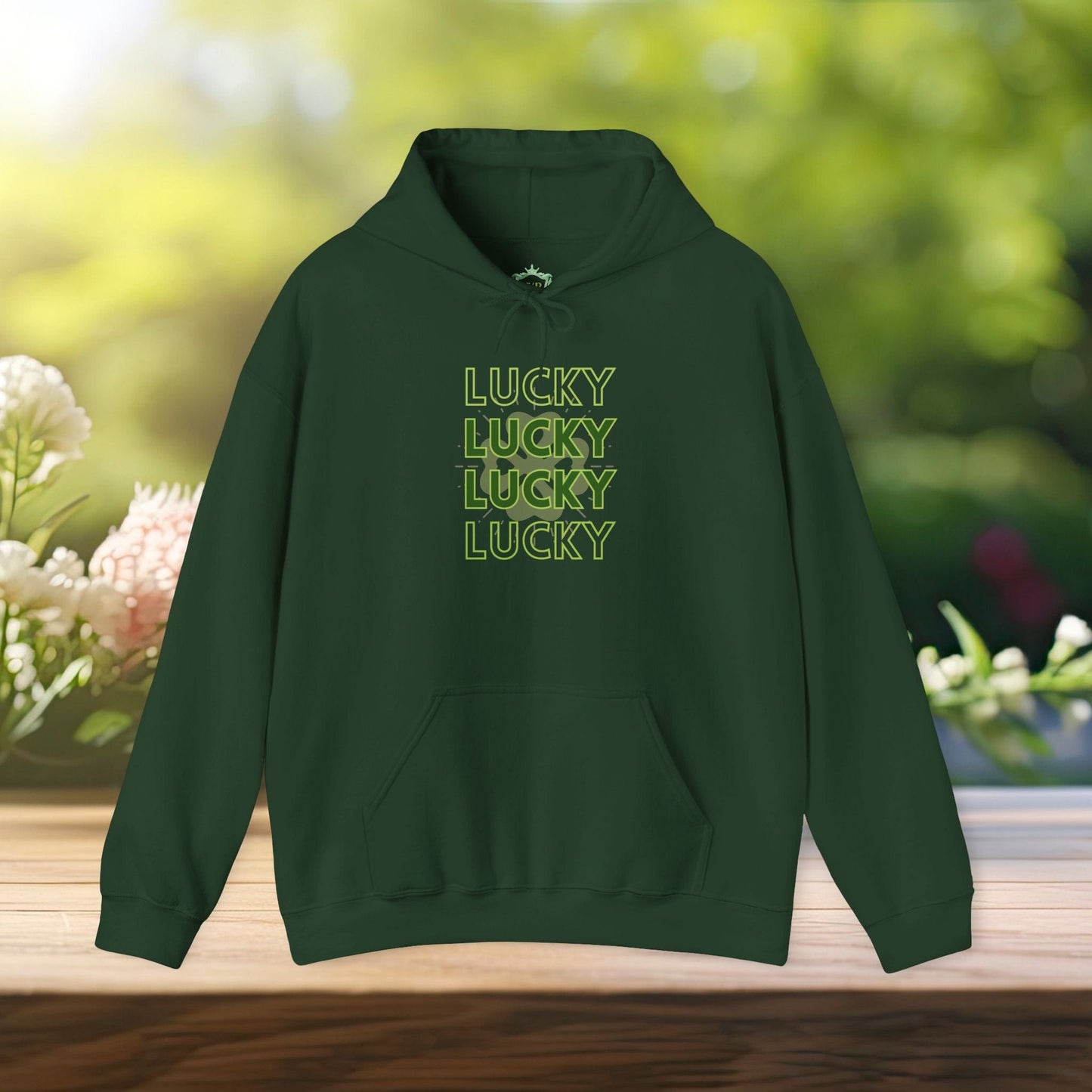 Printify Hoodie Forest Green / S Lucky Hoodie | Positive Vibes Unisex Sweatshirt