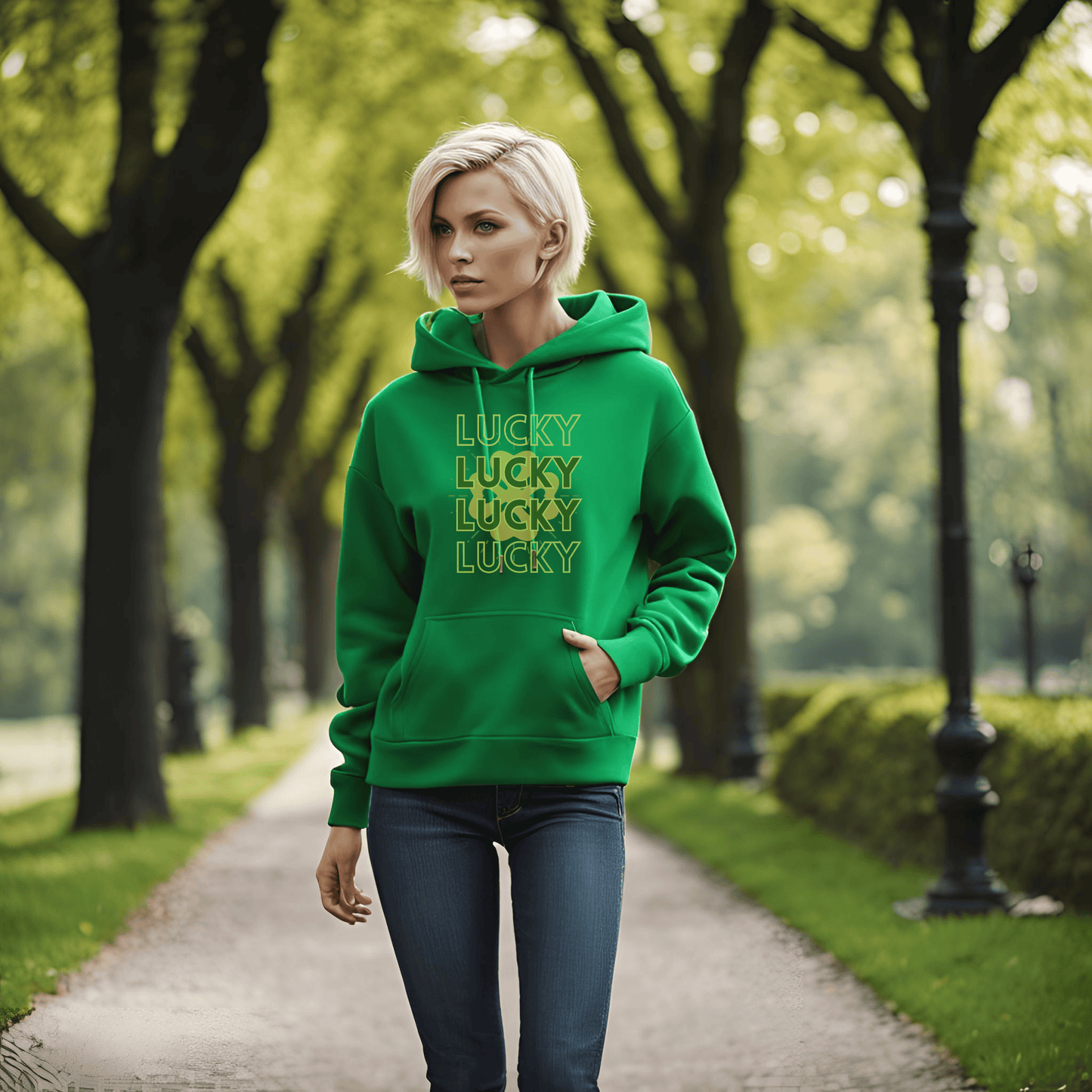 Printify Hoodie Lucky Hoodie | Positive Vibes Unisex Sweatshirt