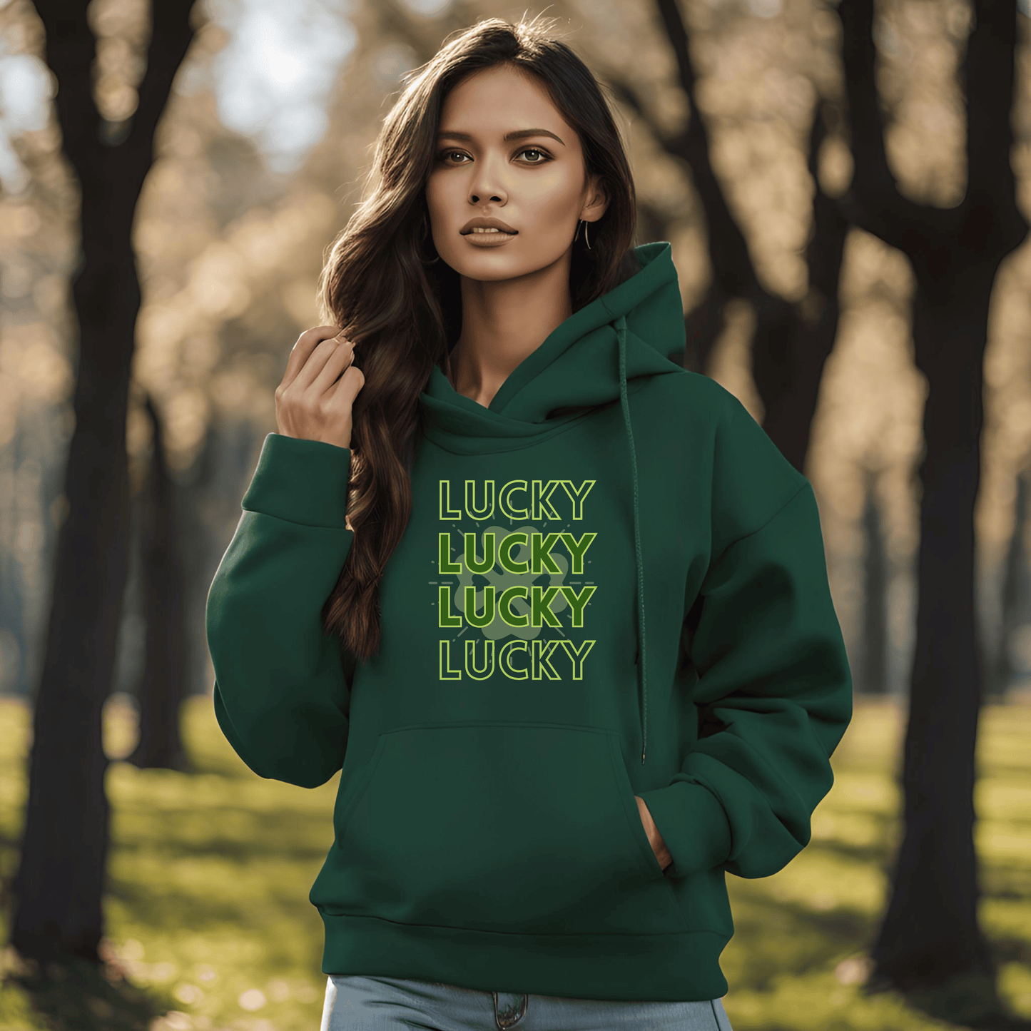 Printify Hoodie Lucky Hoodie | Positive Vibes Unisex Sweatshirt