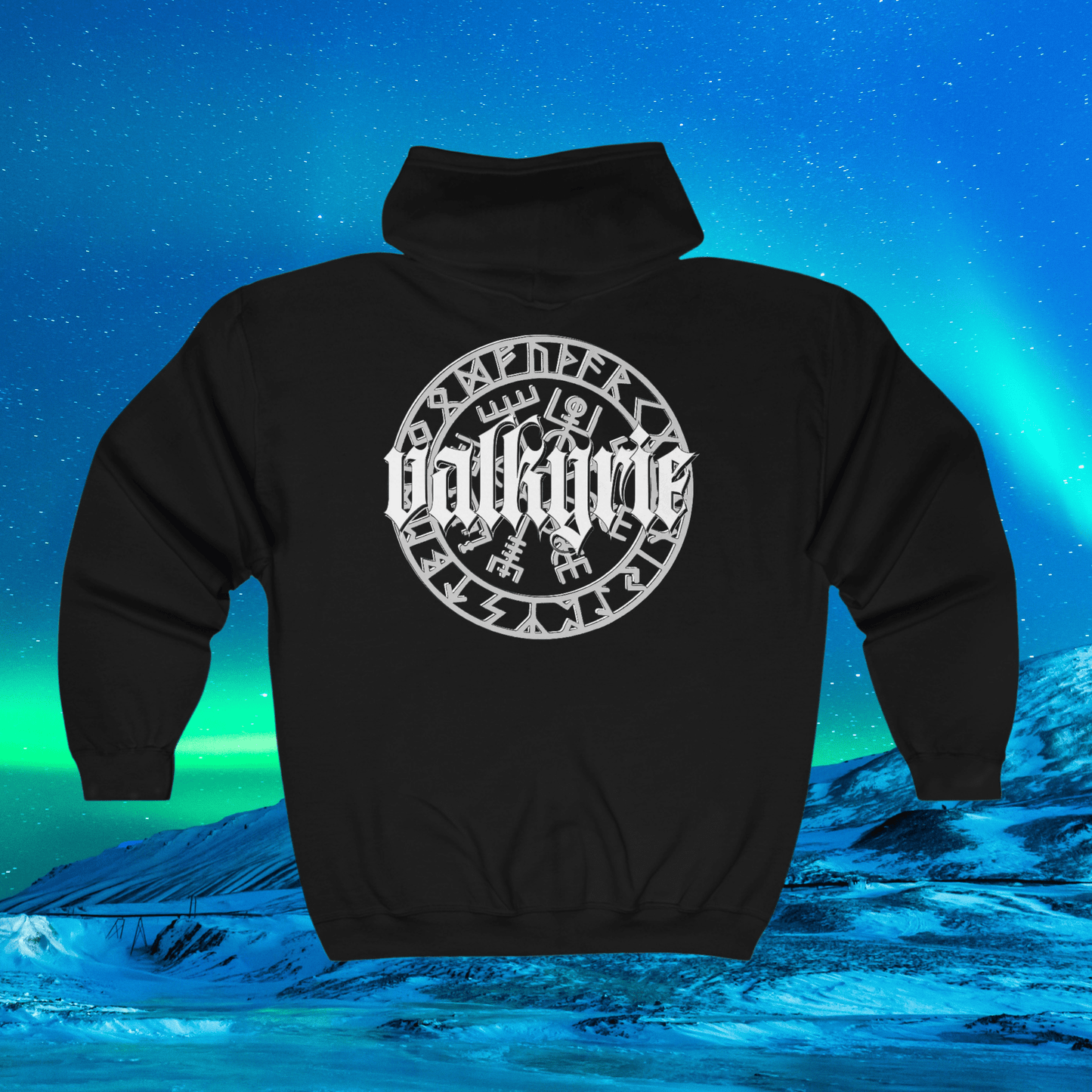 Printify Hoodie Valkyrie Hoodie, Norse Mythology Sweatshirt, Full Zip Hoodie, Viking Apparel