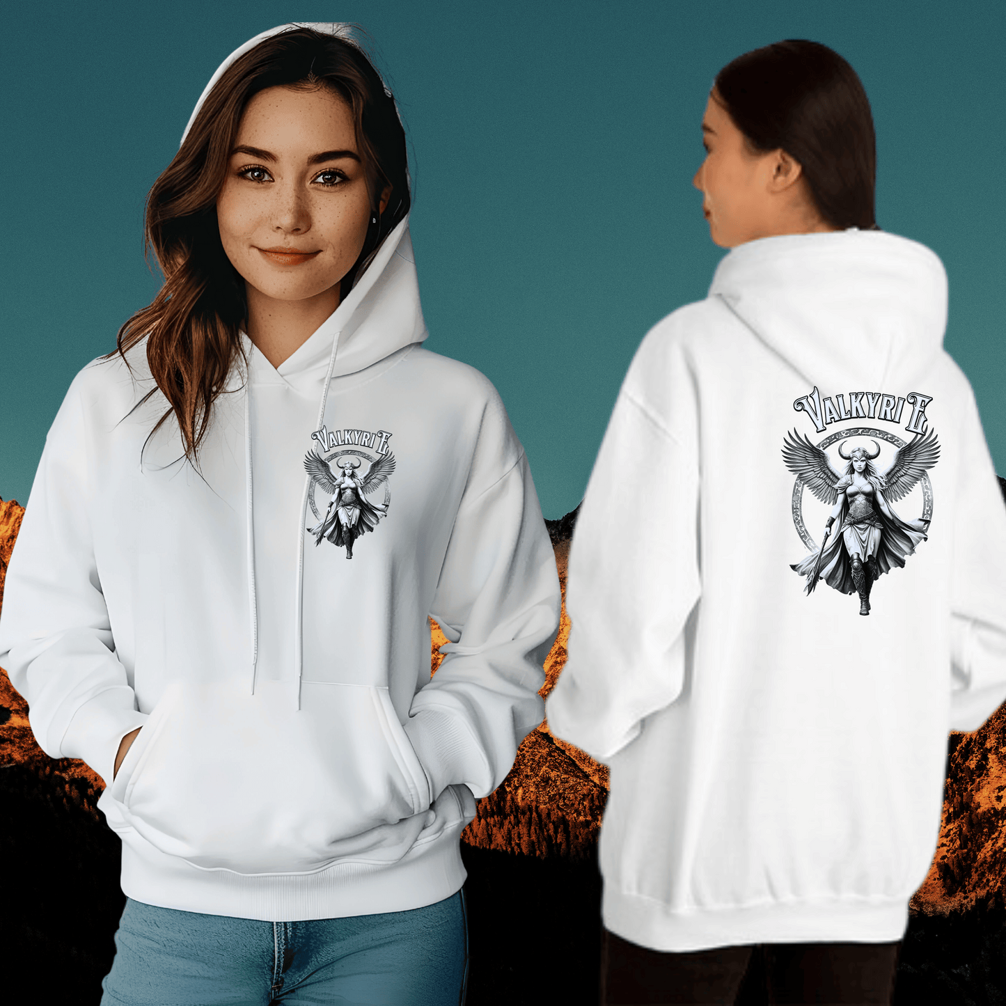 Printify Hoodie Valkyrie Norse Mythology Hooded Sweatshirt | Viking Hoodie - Unisex Norse Gift Idea