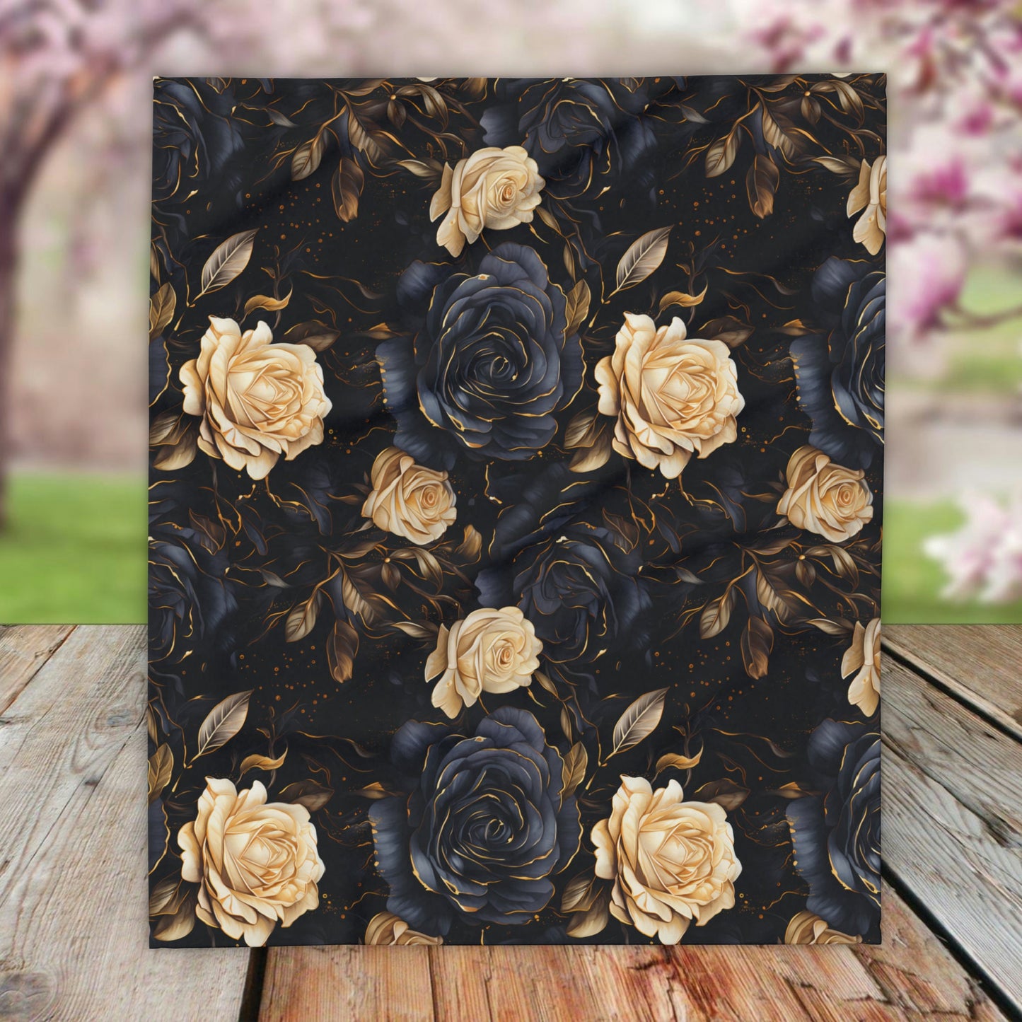 Black Rose Fleece Blanket