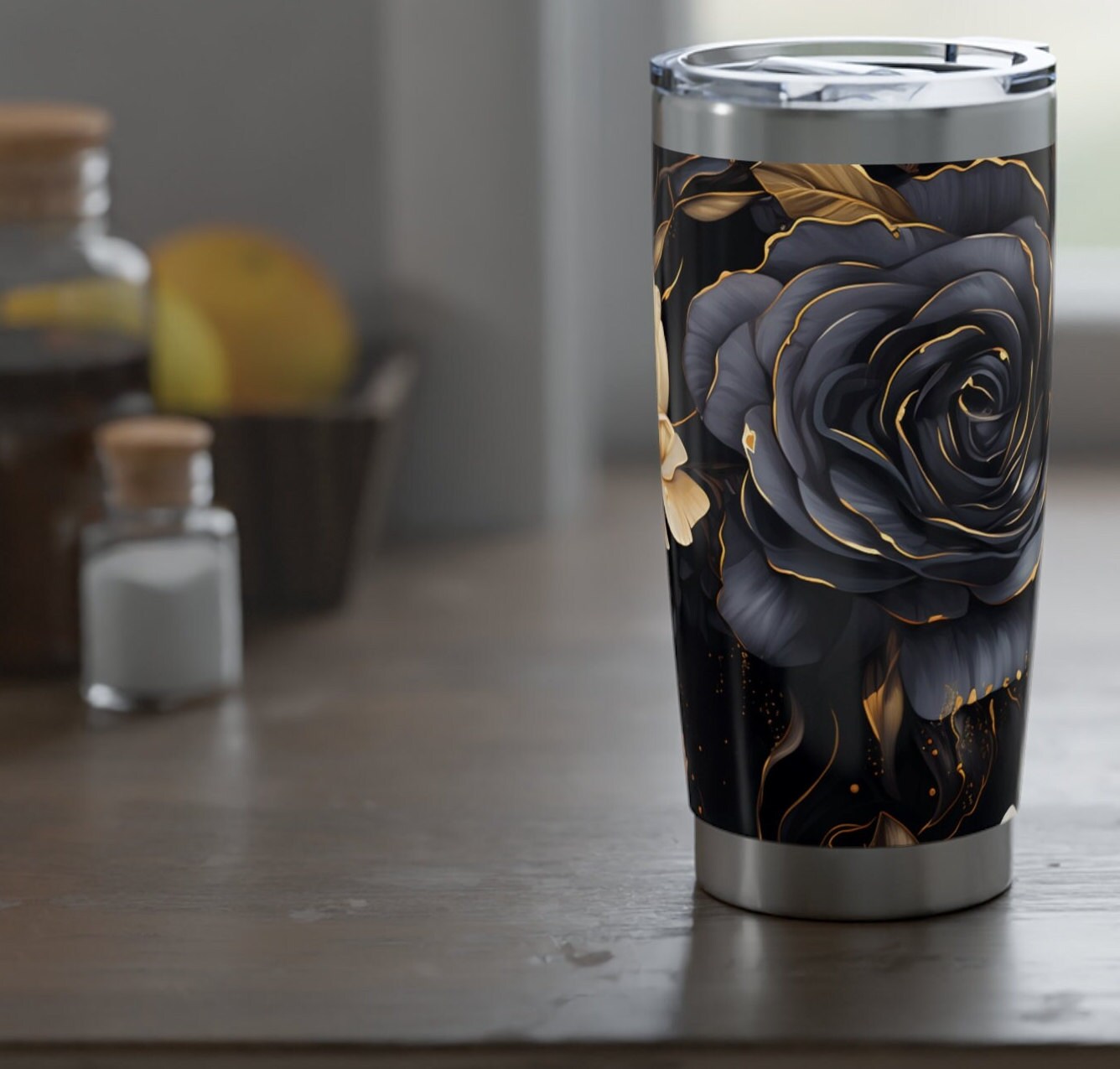 Black Rose Tumbler