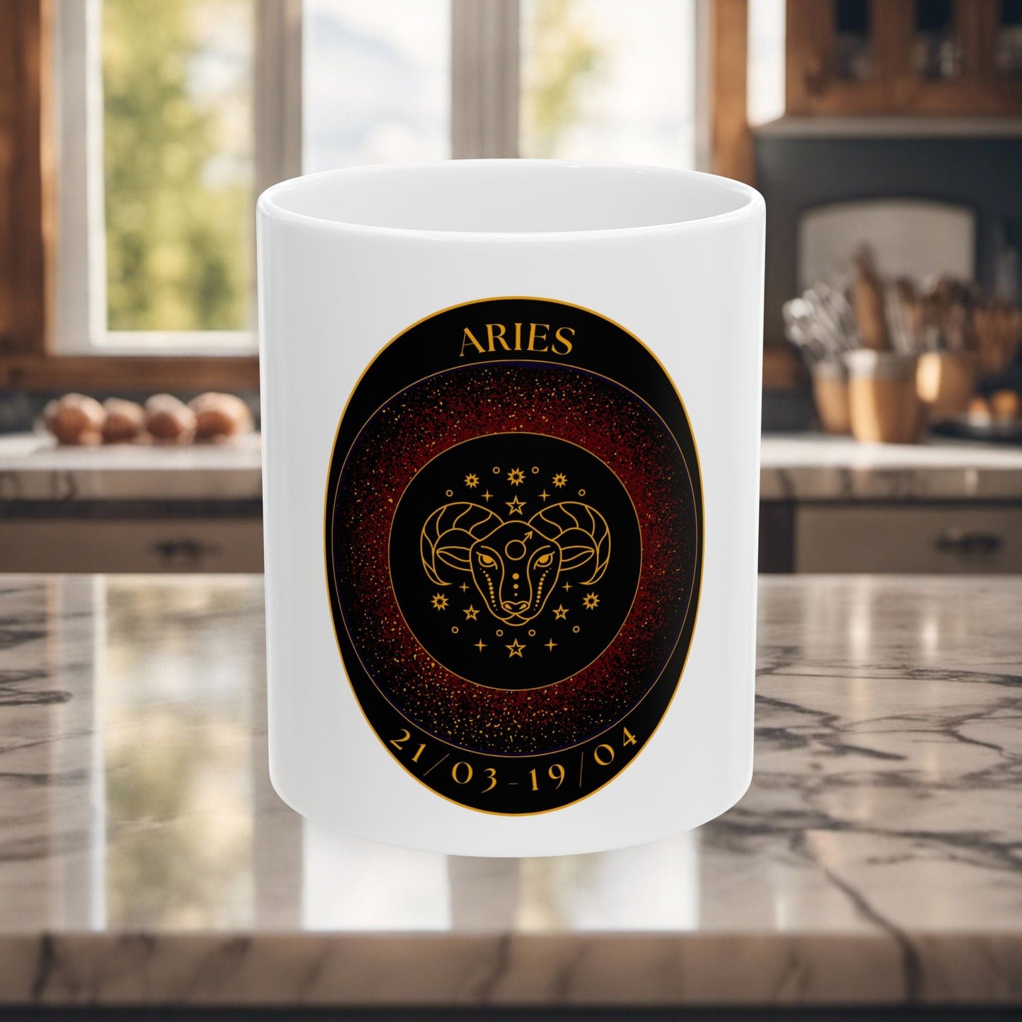 Printify Mug 11oz Personalized Aries Zodiac Mug