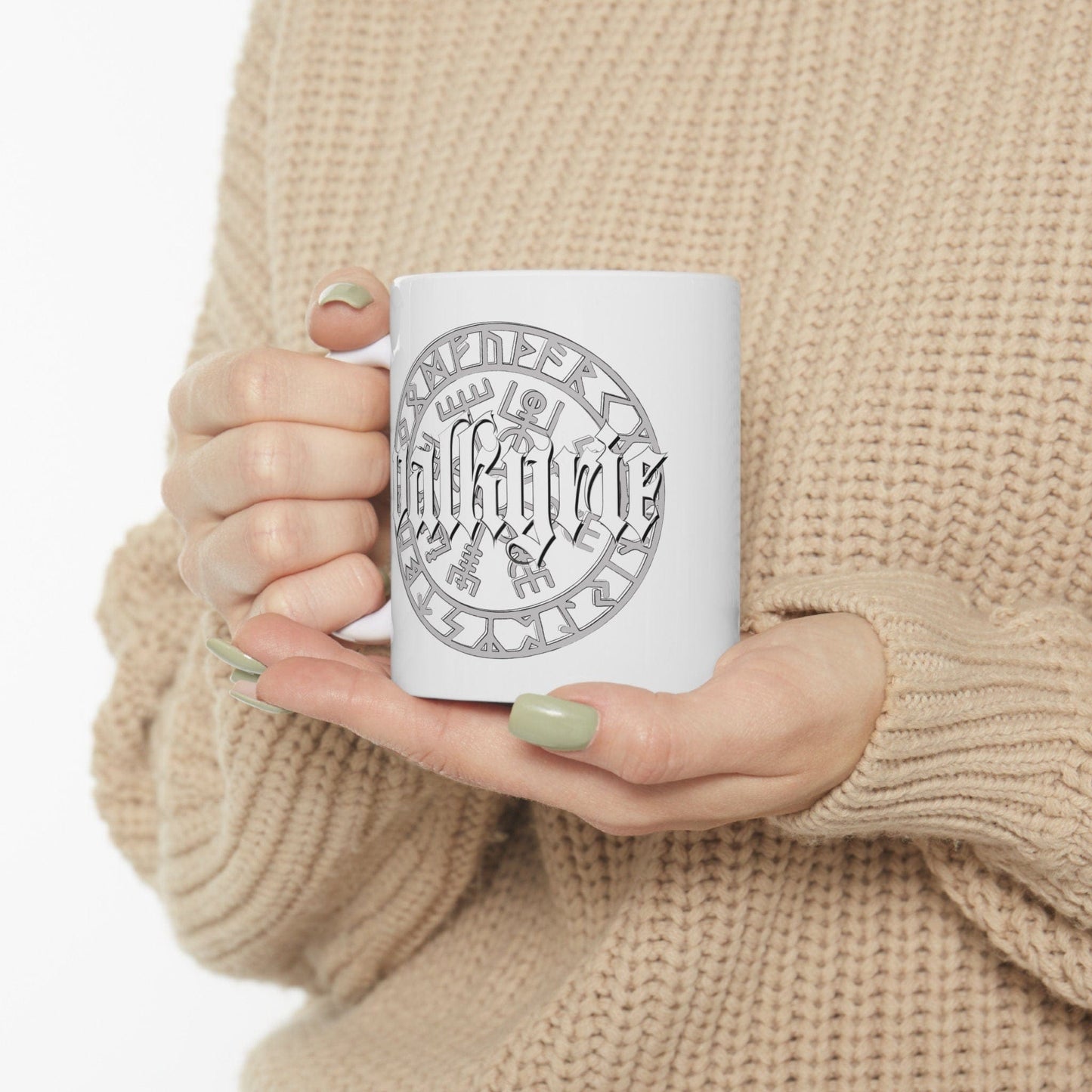 Printify Mug Valkyrie Mug for Viking Enthusiasts and Fantasy Lovers, Drink with the Gods