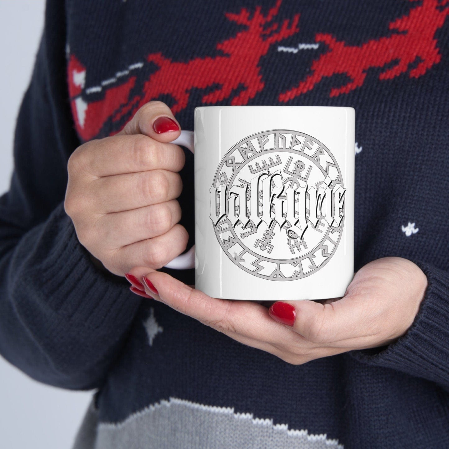 Printify Mug Valkyrie Mug for Viking Enthusiasts and Fantasy Lovers, Drink with the Gods