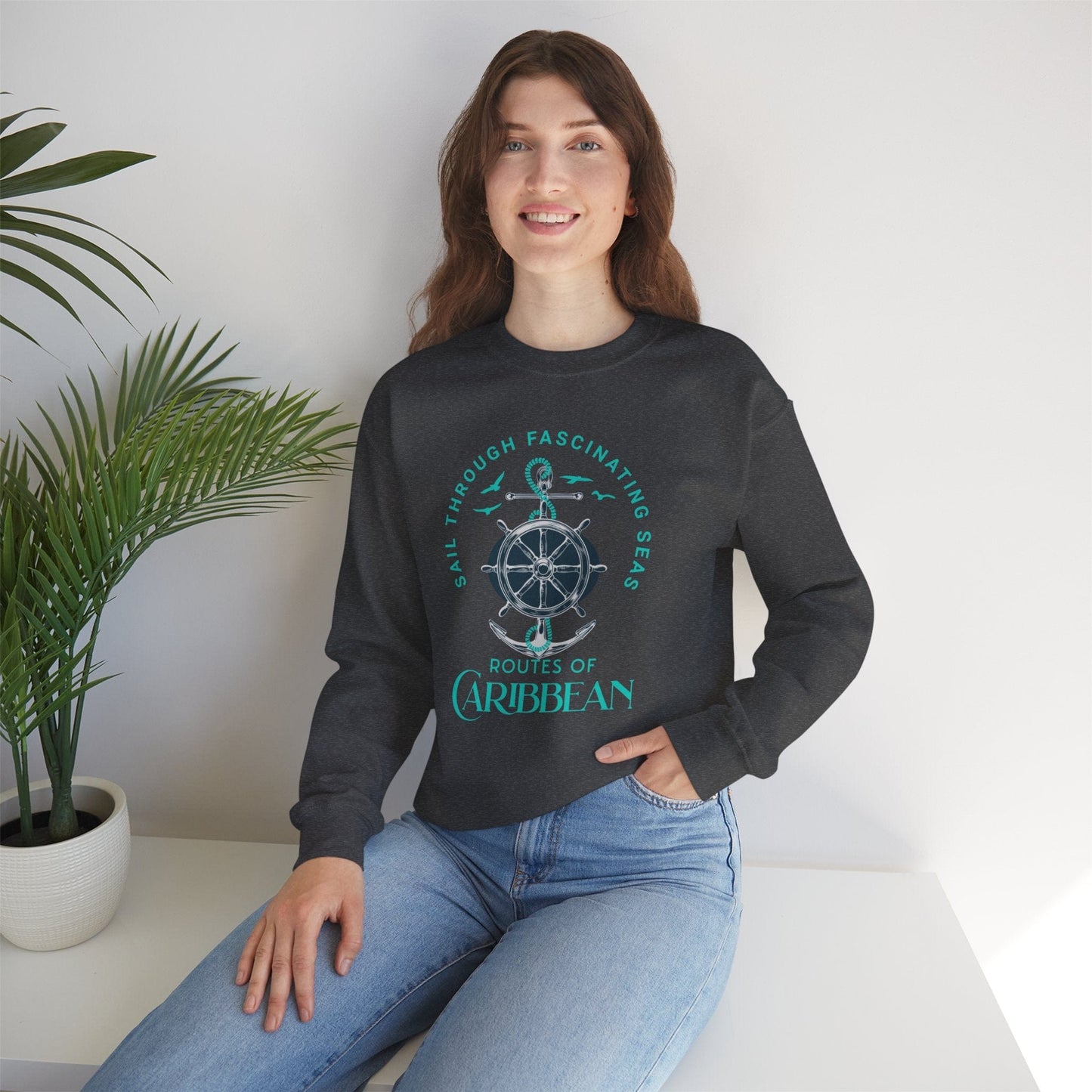 Printify Sweatshirt Caribbean Seas Adventure Unisex Sweatshirt