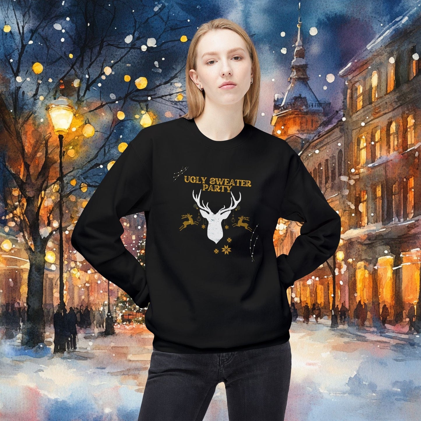 Printify Sweatshirt Christmas Ugly Sweatshirt | Christmas Gift -Cozy Xmas Jumper