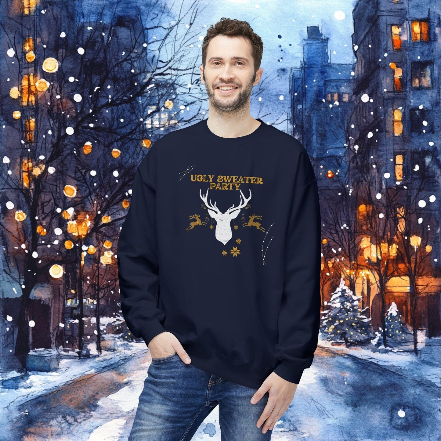 Printify Sweatshirt Christmas Ugly Sweatshirt | Christmas Gift -Cozy Xmas Jumper