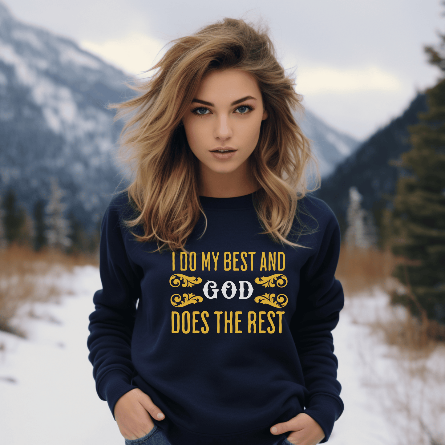 Printify Sweatshirt I Do My Best Unisex Sweatshirt | God Does the Rest - Ambassador Shirt