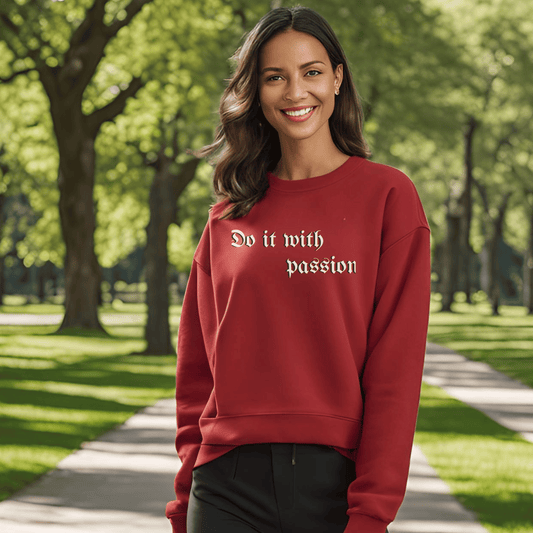 Printify Sweatshirt Motivational Garment-Dyed Sweatshirt | Do It with Passion-Cozy Casual Attire Gift