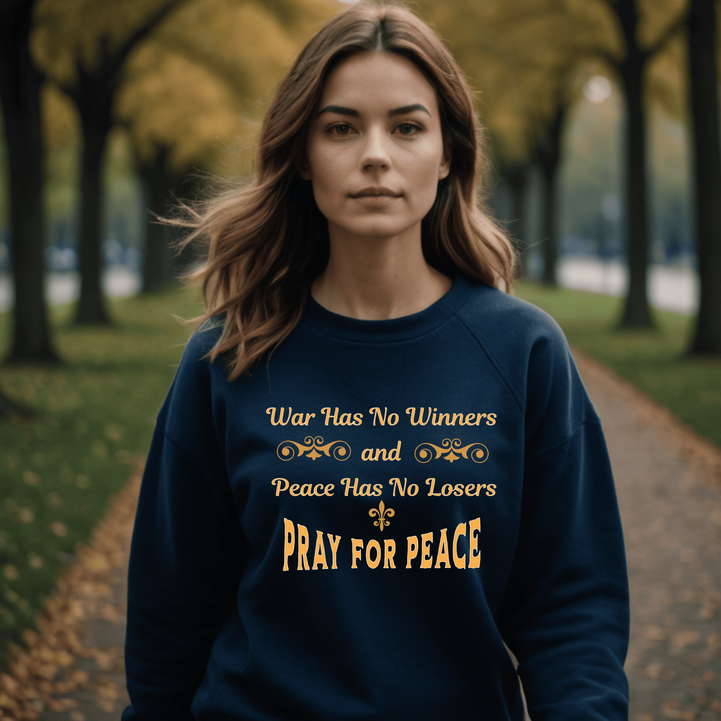 Printify Sweatshirt Peace Activist Sweatshirt | War Has No Winners and Peace Has No Losers | Pray for Peace