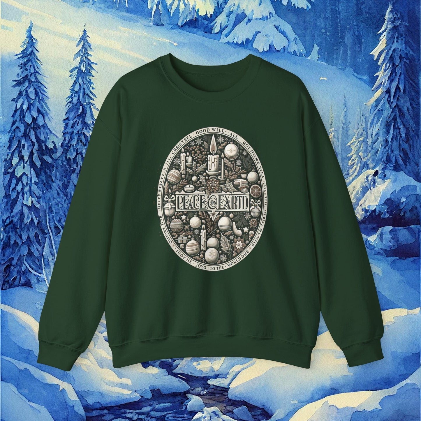 Printify Sweatshirt S / Forest Green Cozy Christmas Sweatshirt | Festive Holiday Gift Idea