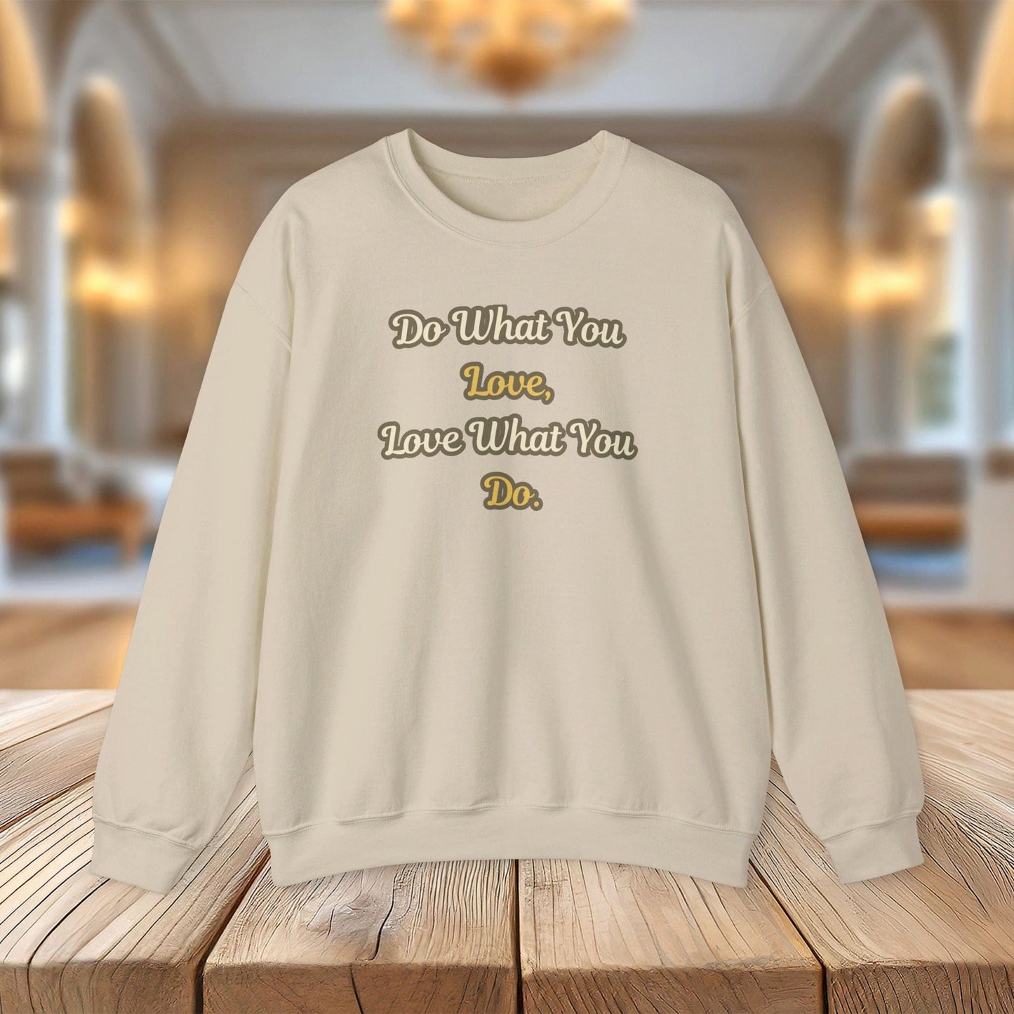 Printify Sweatshirt Sand / S Motivational Crewneck Sweatshirt - Success is a journey, not a destination