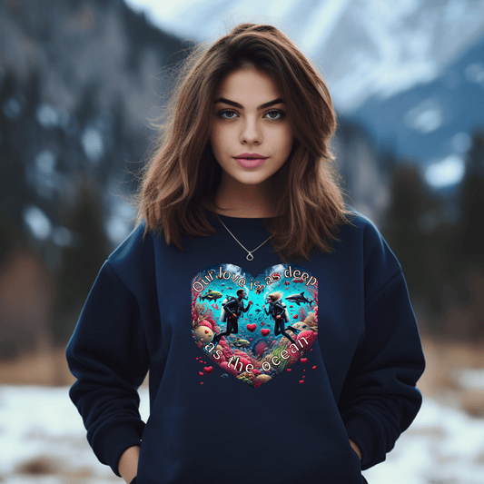 Printify Sweatshirt Valentine Day Heart Sweatshirt