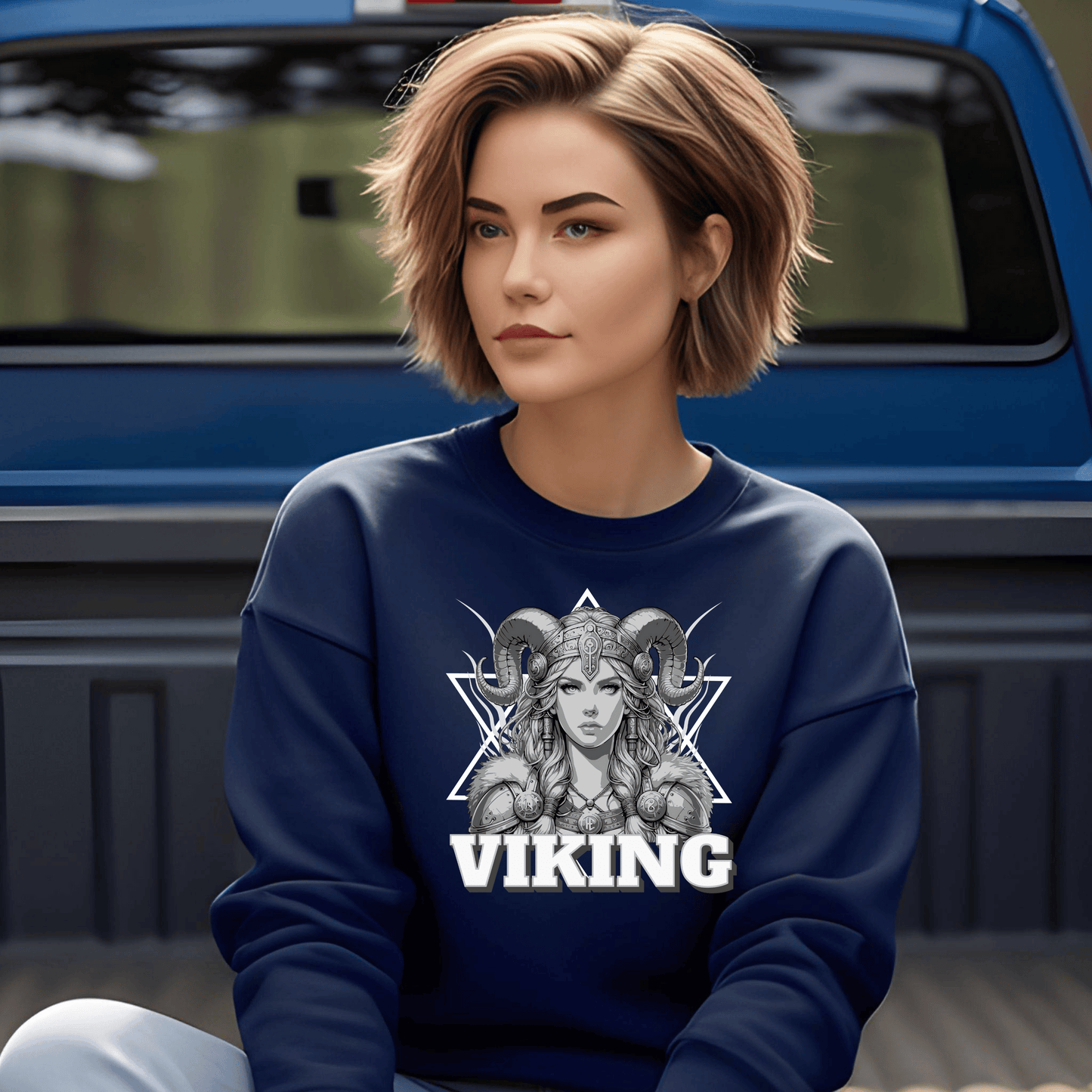 Printify Sweatshirt Valkyrie Crewneck Sweatshirt | Norse Mythology Unisex Top