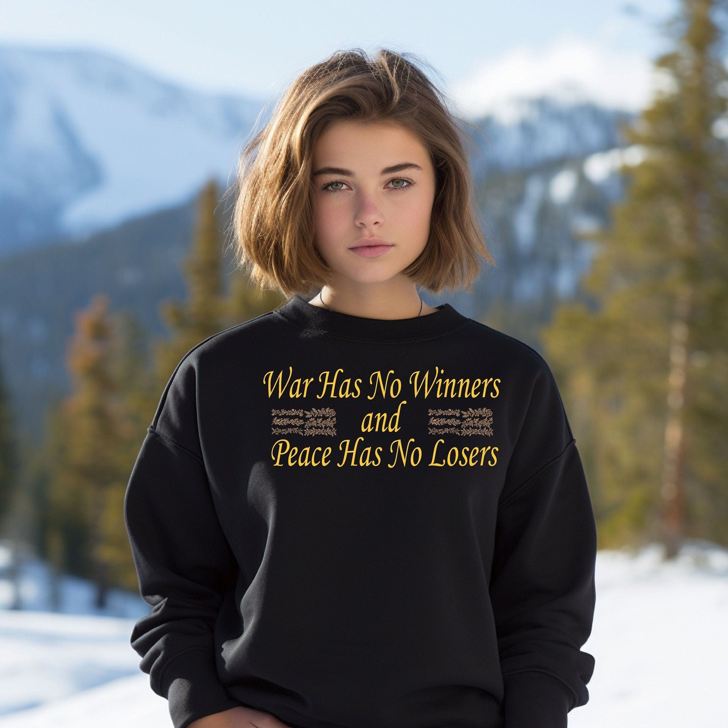 Printify Sweatshirt War Has No Winners and Peace Has No Losers Sweatshirt, Anti-War Activist Tee, Peaceful Protest Shirt, Ambassador Shirt