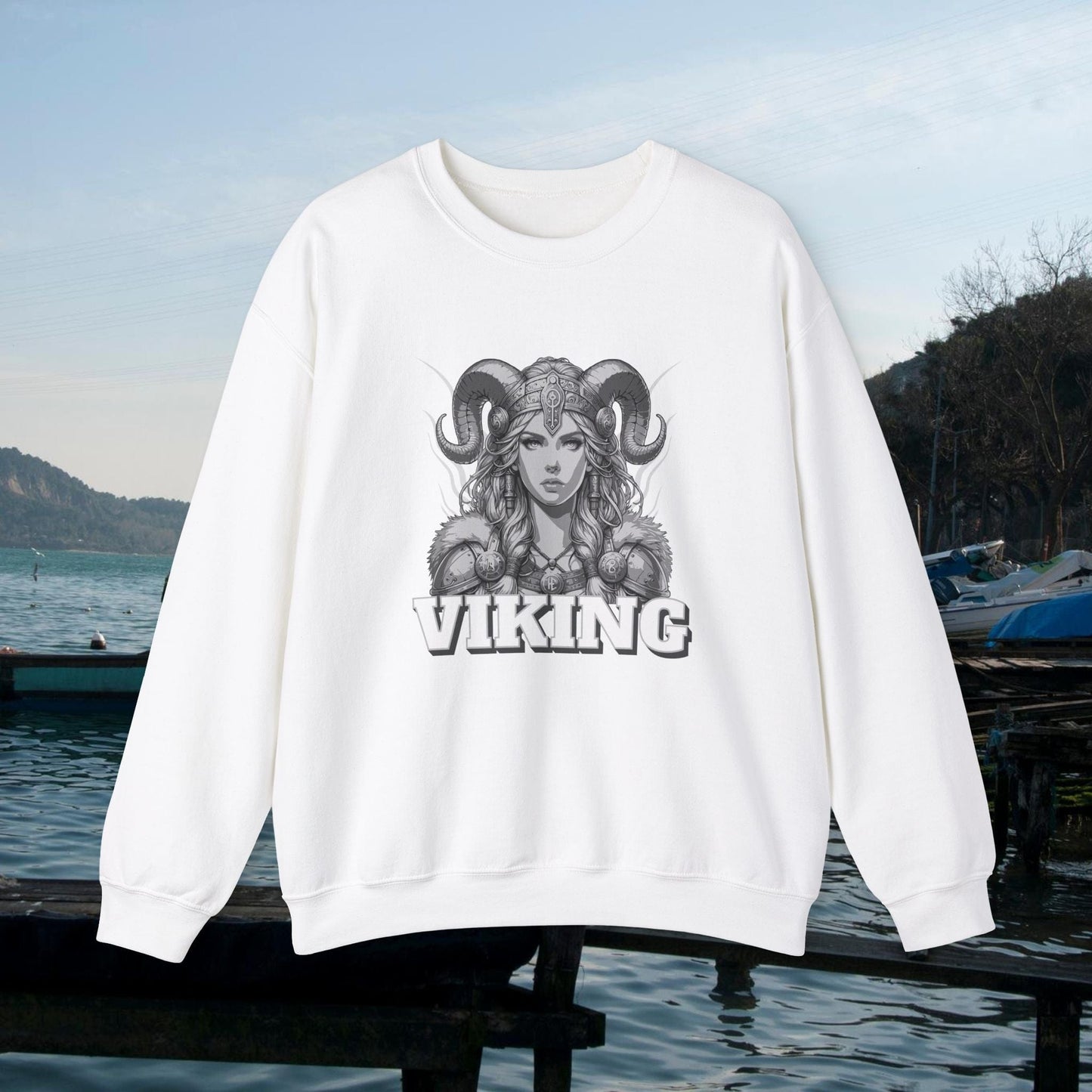 Printify Sweatshirt White / S Valkyrie Crewneck Sweatshirt | Norse Mythology Unisex Top