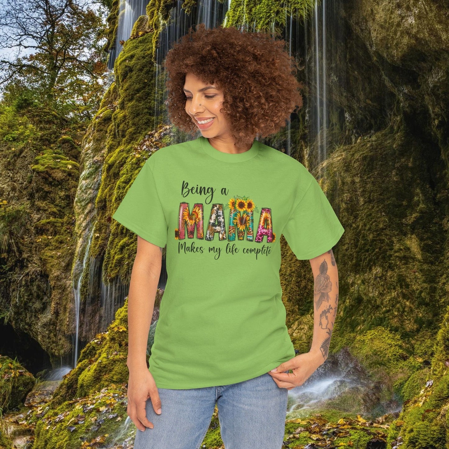 Printify T-Shirt Being MAMA makes Life Complete Shirt - Mothers Day Gift