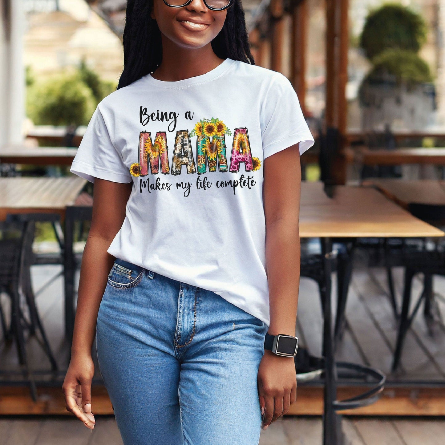 Printify T-Shirt Being MAMA makes Life Complete Shirt - Mothers Day Gift