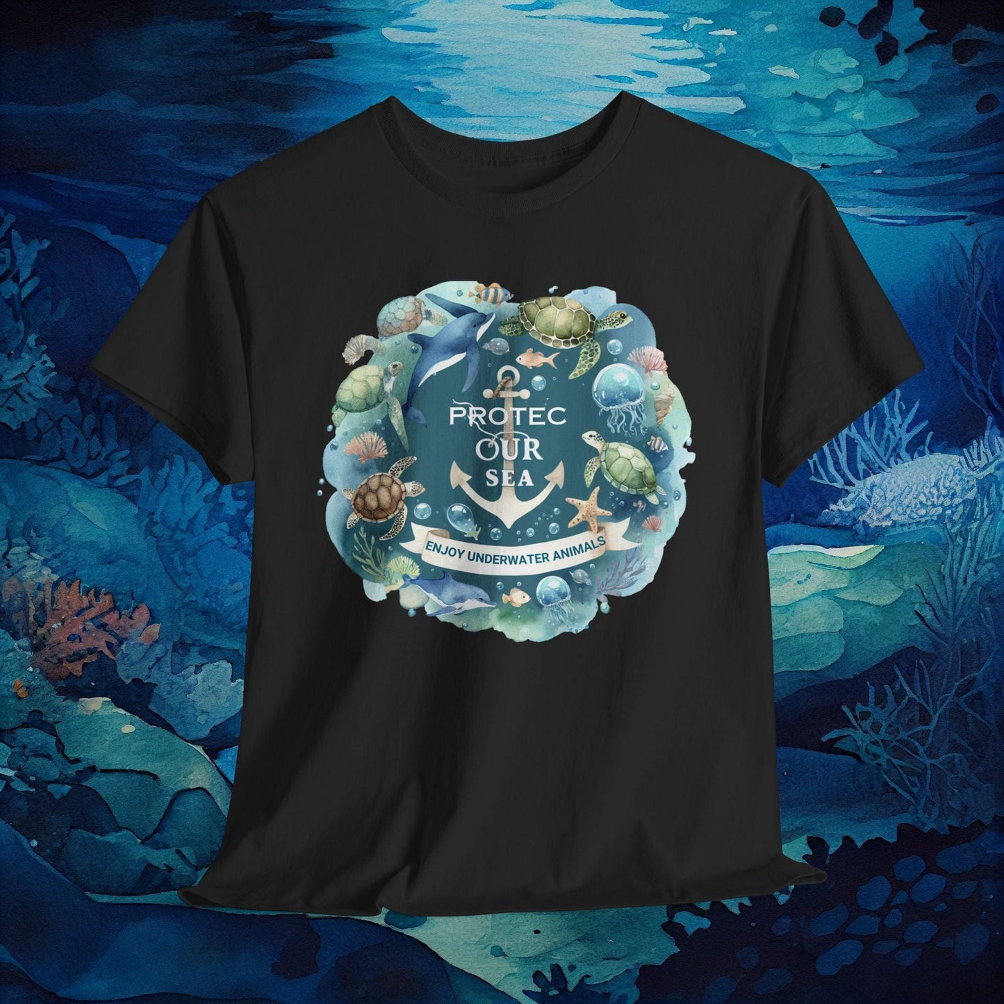 Printify T-Shirt Black / S Ocean Conservation Shirt | Unisex Environmental Tee - Save the Sea Eco-Friendly Shirt