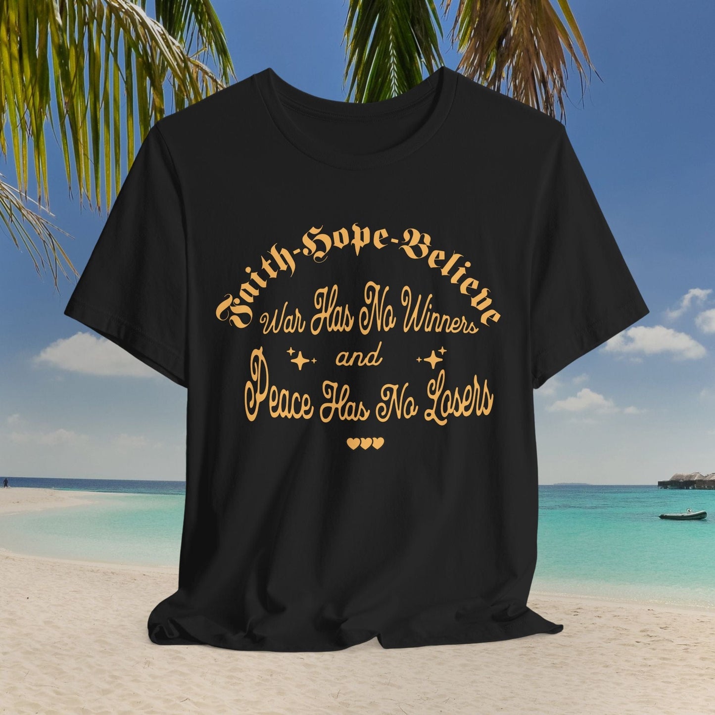 Printify T-Shirt Black / XS Inspirational Faith Hope Believe Unisex T-Shirt | Positive Vibes Top