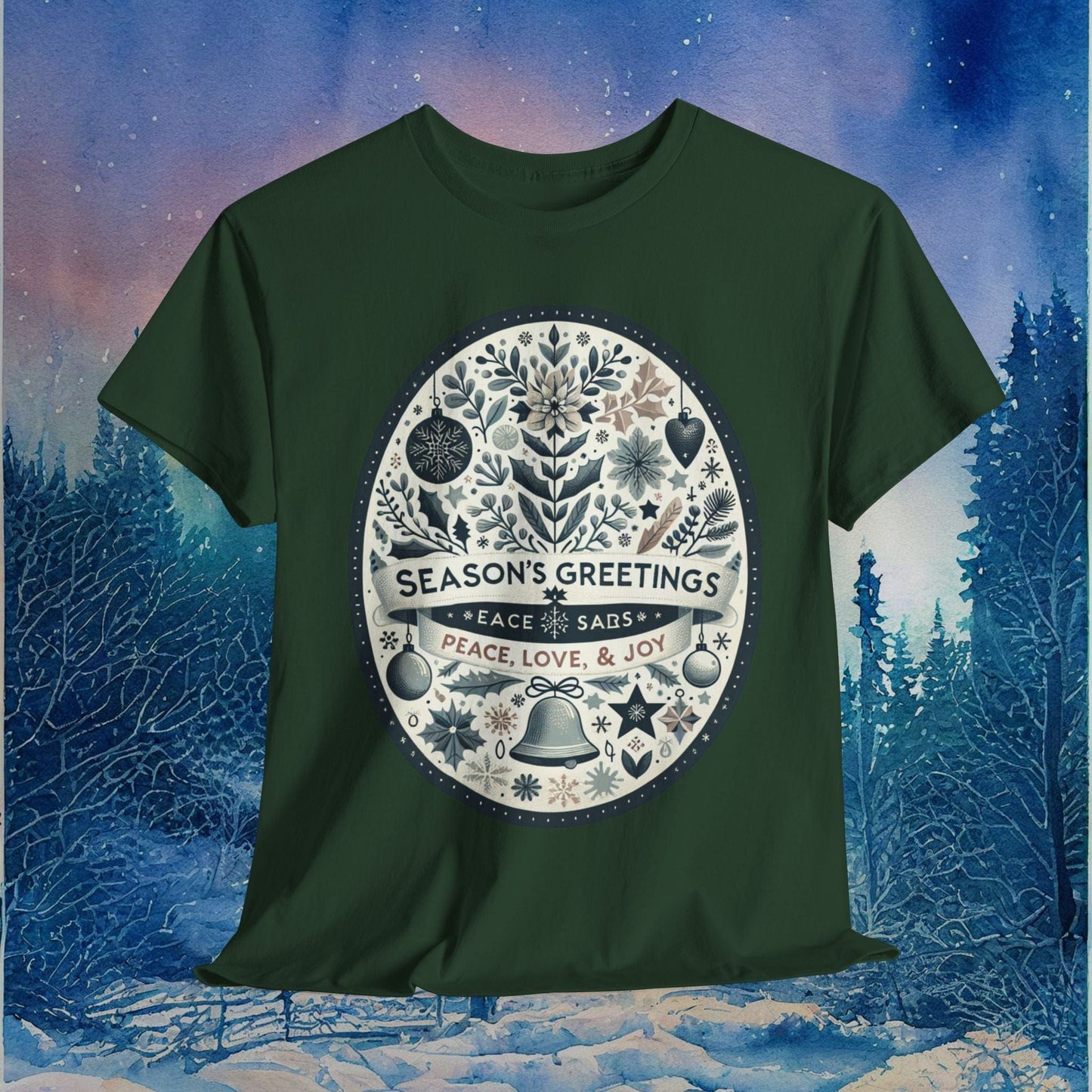 Printify T-Shirt Forest Green / S Christmas Themed T-shirt | Festive Holiday Tee | Xmas Gift Shirt